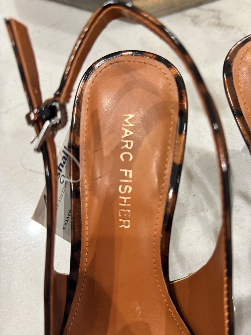 NWT Marc Fisher Leopard-Print Pointed Slingback Heels with Bow Size 6.5 - Picture 6 of 7